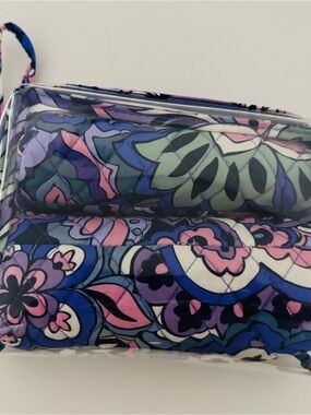 Vera Bradley 3 piece Cosmetic Set Floral Swirls Pattern New in Package